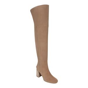 Circus NY Women's Brigid Suede Over the Knee Block Heel Boots Light Tan Size 8